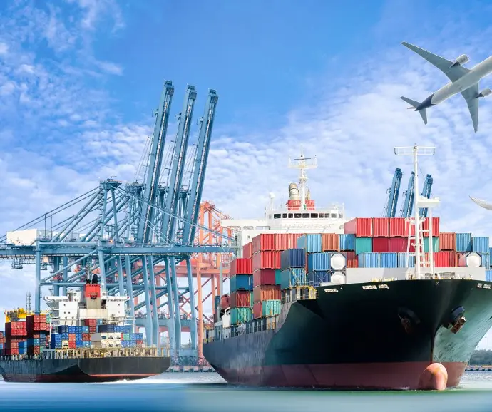 image of ship and an airplane