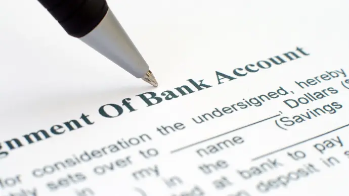 image for document of bank account